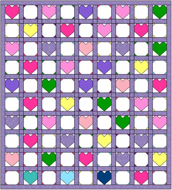 Snowballs and Hearts Quilt Pattern PDF Download
